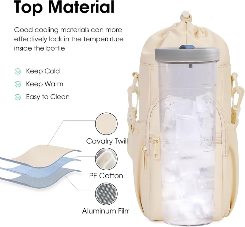 Verstellbarer Wasserflaschenhalter mit Handytasche für Wanderungen