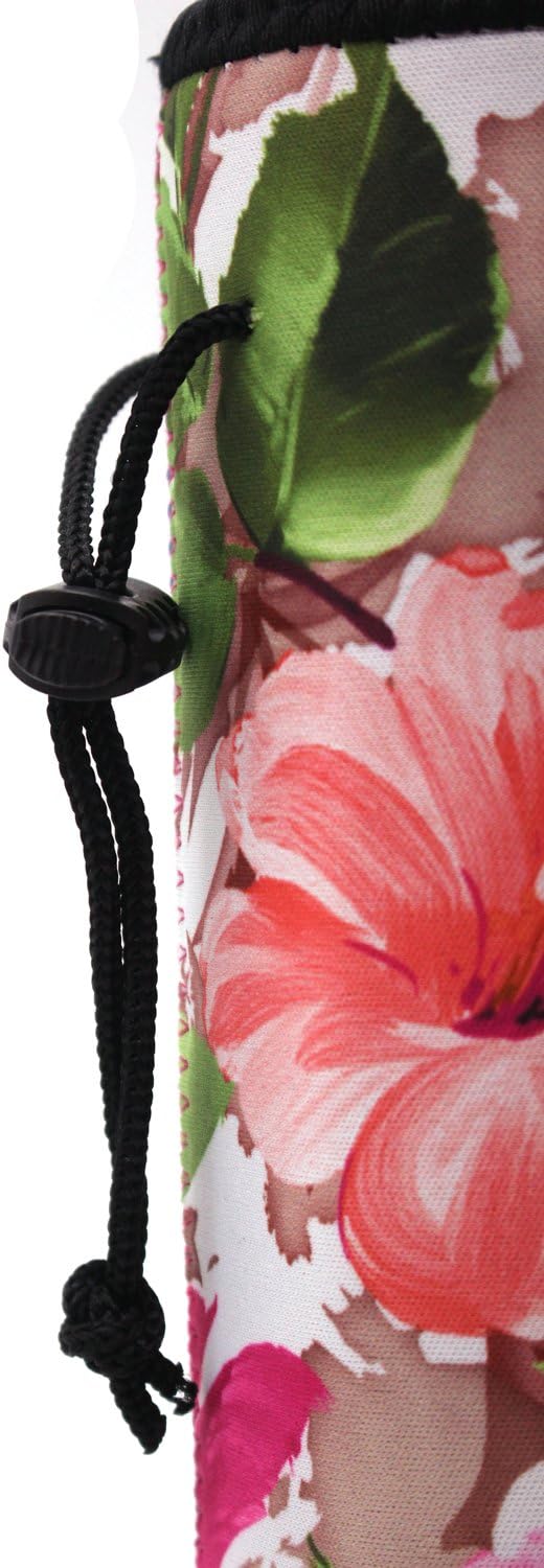 Isolierte Neopren-Tragetasche für Wasserflaschen 0,6 l/0,75 l, Blumenmuster