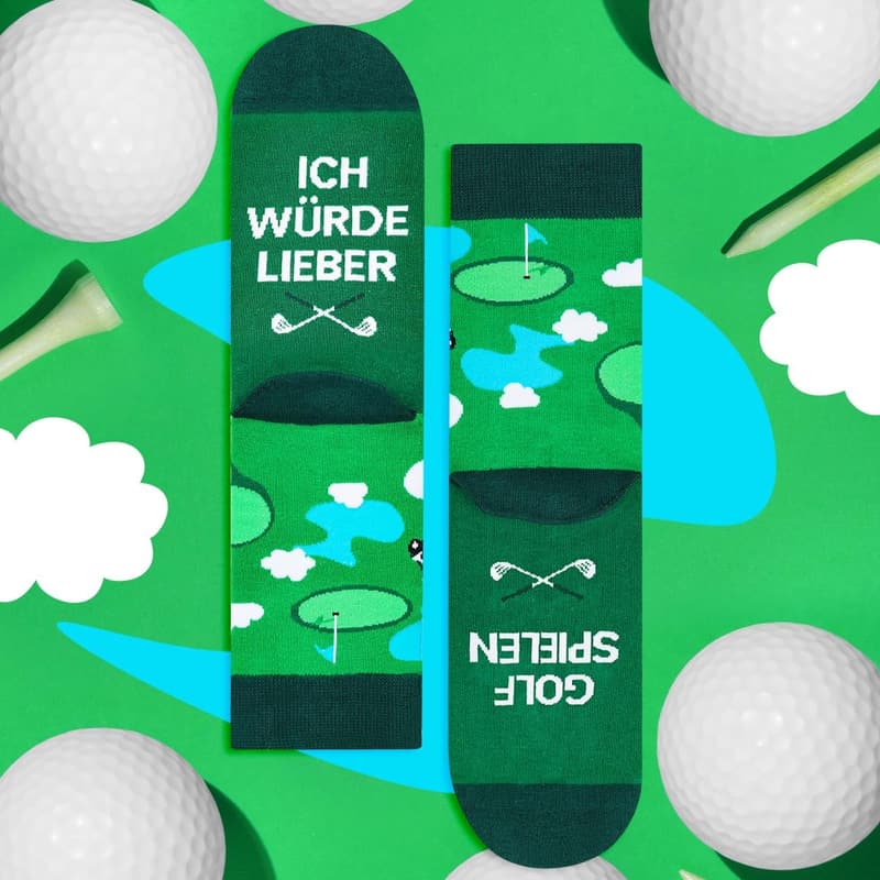 Lustige Socken für Männer - I'D RATHER BE Geschenkidee Weihnachten