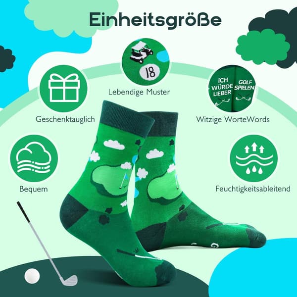 Lustige Socken für Männer - I'D RATHER BE Geschenkidee Weihnachten