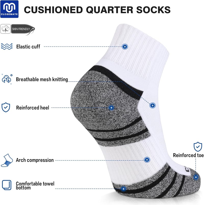 Herren Sneaker Socken aus Baumwolle mit Frotteesohle - 6 Paar