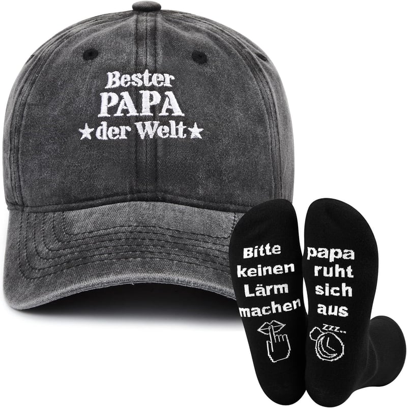 Witziges Geburtstagsgeschenk für Männer: Baseballcap und Socken-Set