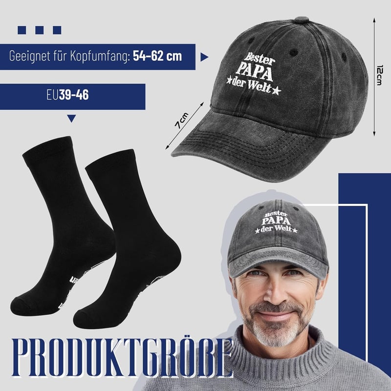 Witziges Geburtstagsgeschenk für Männer: Baseballcap und Socken-Set