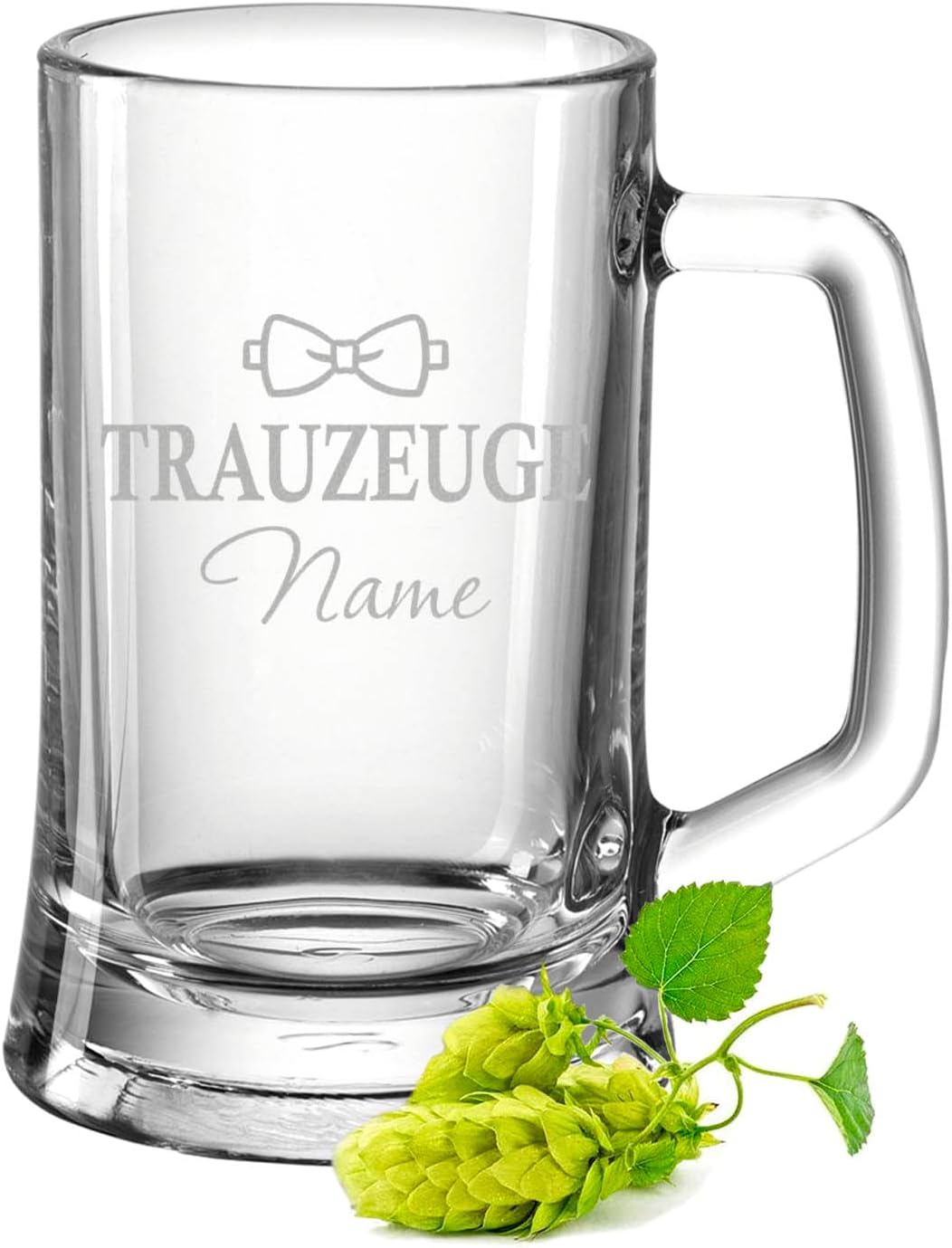 Personalisierter Bierkrug mit Gravur für Trauzeugen - 0,5 L