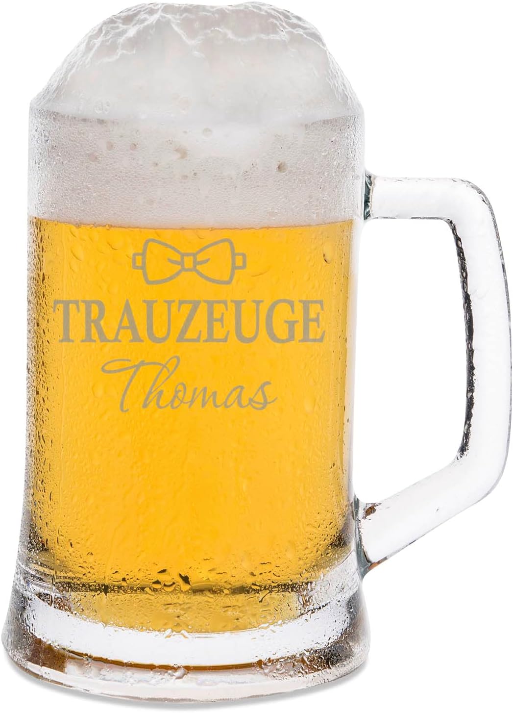 Personalisierter Bierkrug mit Gravur für Trauzeugen - 0,5 L