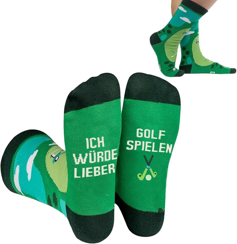 Lustige Golfsocken aus Baumwolle für Männer und Frauen – Geschenk für Golf-Fans