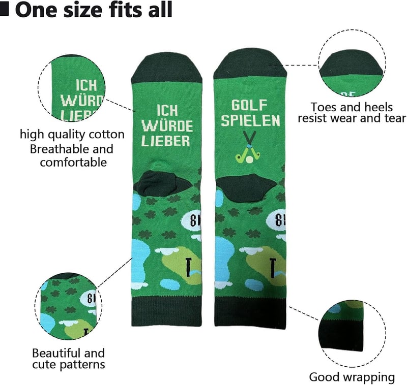 Lustige Golfsocken aus Baumwolle für Männer und Frauen – Geschenk für Golf-Fans