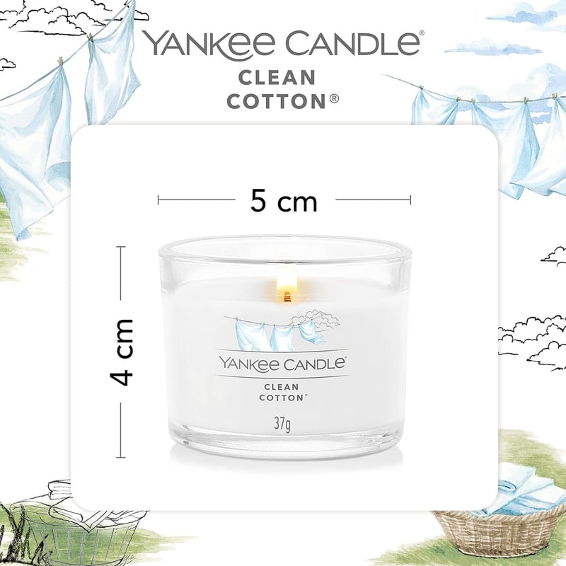 Yankee Candle Duftkerzen Geschenkset | Clean Cotton Votivkerzen (3 Stück)