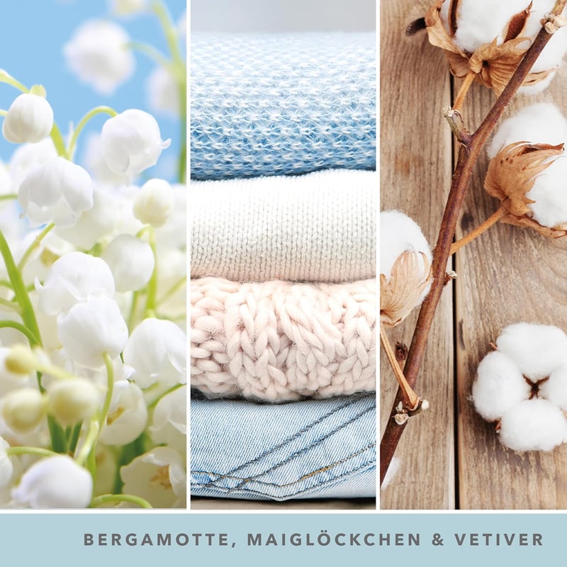 Yankee Candle Duftkerze Clean Cotton mit 150 Stunden Brenndauer für Frauen