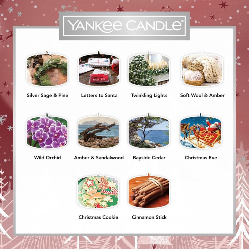 Weihnachtsgeschenk-Set: 10 Duftteelichter & 1 Halter von Yankee Candle