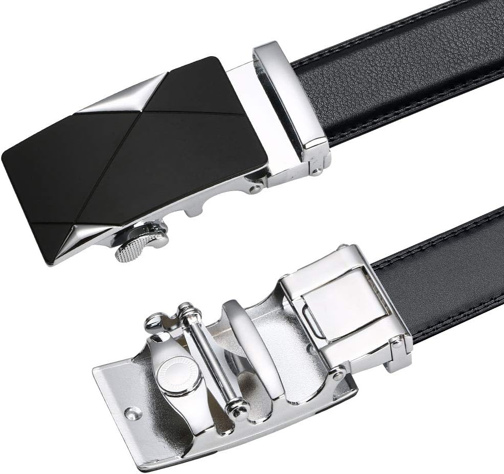 Hochwertiger Ledergürtel für Männer, 3,5 cm breit, 130 cm lang, Schwarz