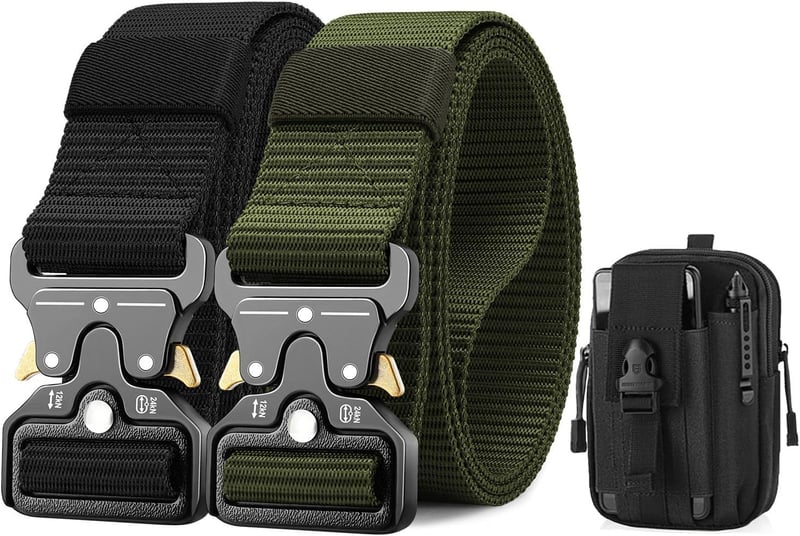 Taktischer Gürtel für Herren, 3,8 cm, mit Schnellverschluss und Molle-Beutel