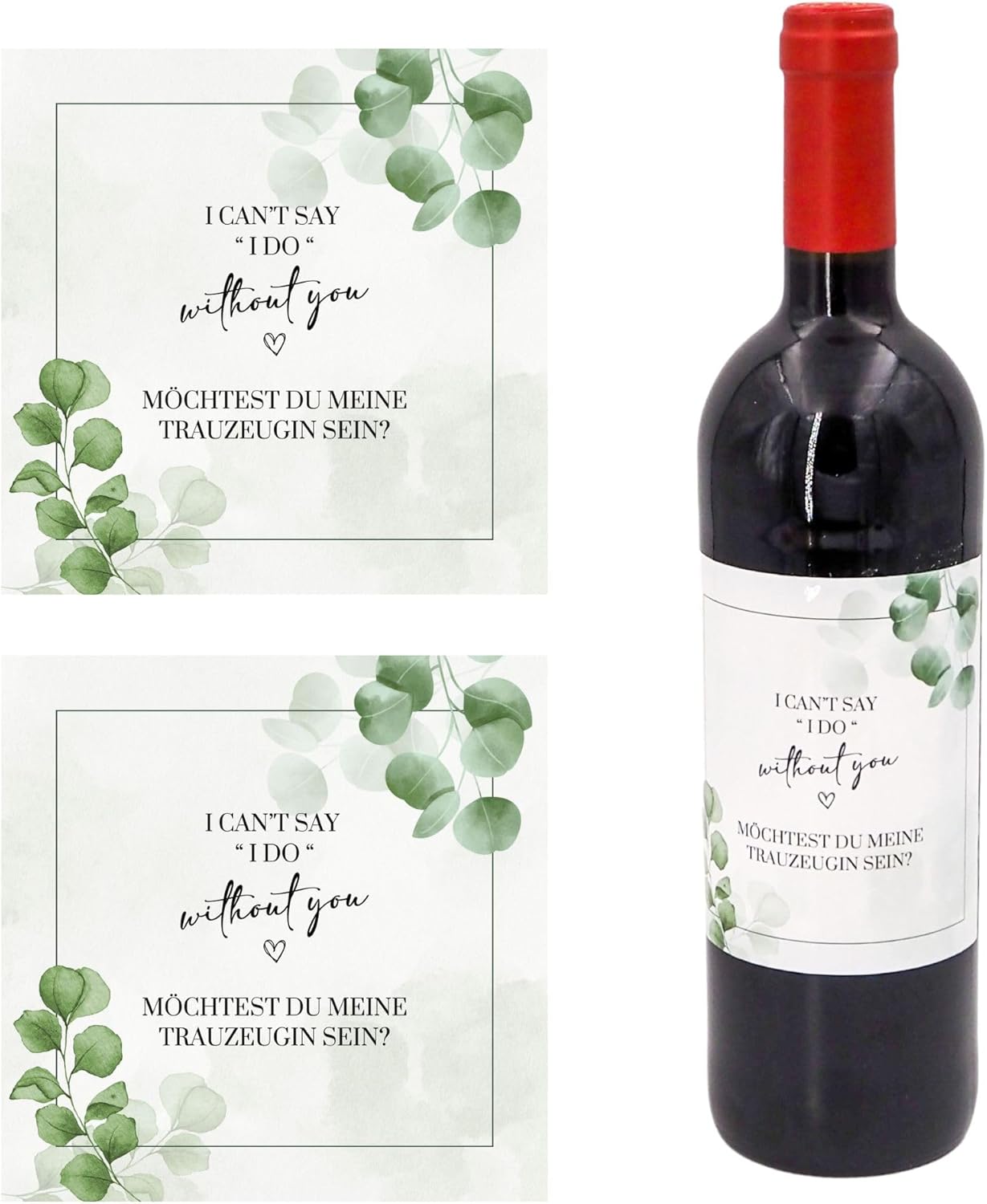 Flaschenetikett 11 x 11 cm für Sekt und Wein – Made in Germany