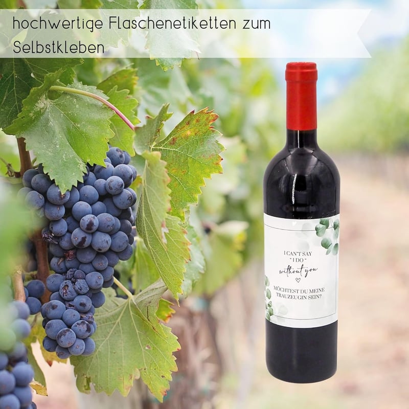 Flaschenetikett 11 x 11 cm für Sekt und Wein – Made in Germany