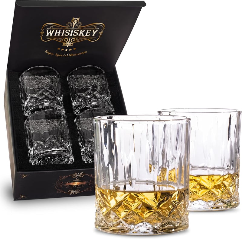 Whisky Geschenkset mit 4 Gläsern, 310ml – Geschenk für Männer