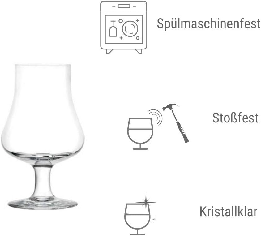 Stölzle Lausitz Whisky Gläser 6er Set aus bleifreiem Kristallglas, 194 ml