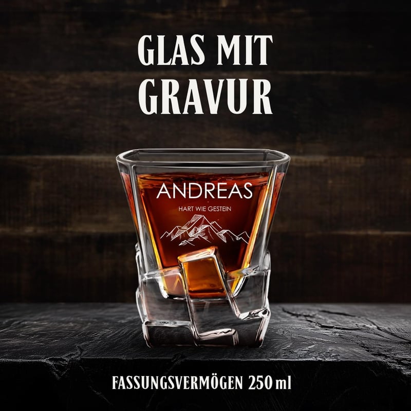 Personalisierte Whiskygläser mit Gravur – 250 ml für Männer