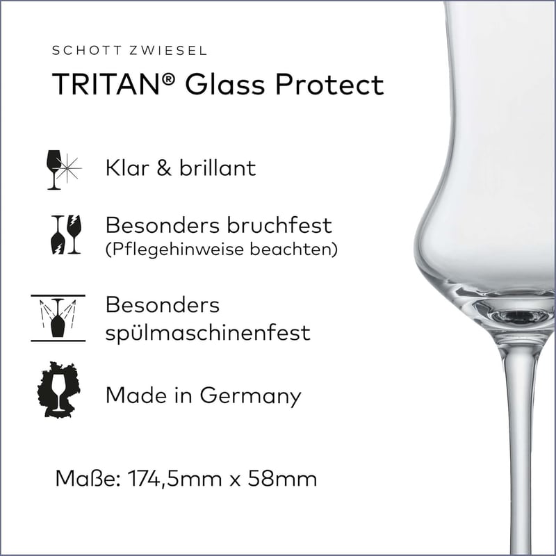 Grappaglas Set (6 Stück) aus Tritan-Kristall, spülmaschinenfest