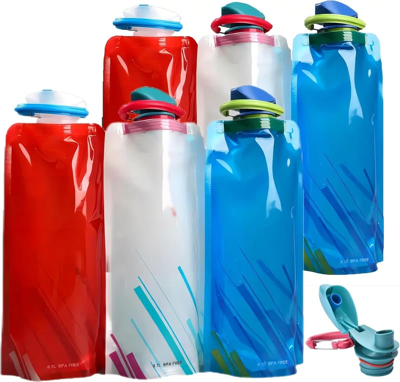 Wiederverwendbare faltbare Trinkflasche 700ML für Reisen - 6er Set