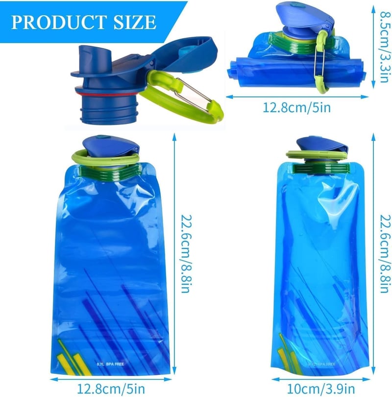 Wiederverwendbare faltbare Trinkflasche 700ML für Reisen - 6er Set