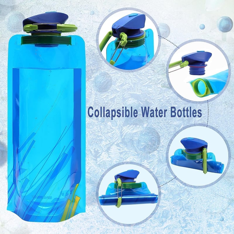 Wiederverwendbare faltbare Trinkflasche 700ML für Reisen - 6er Set