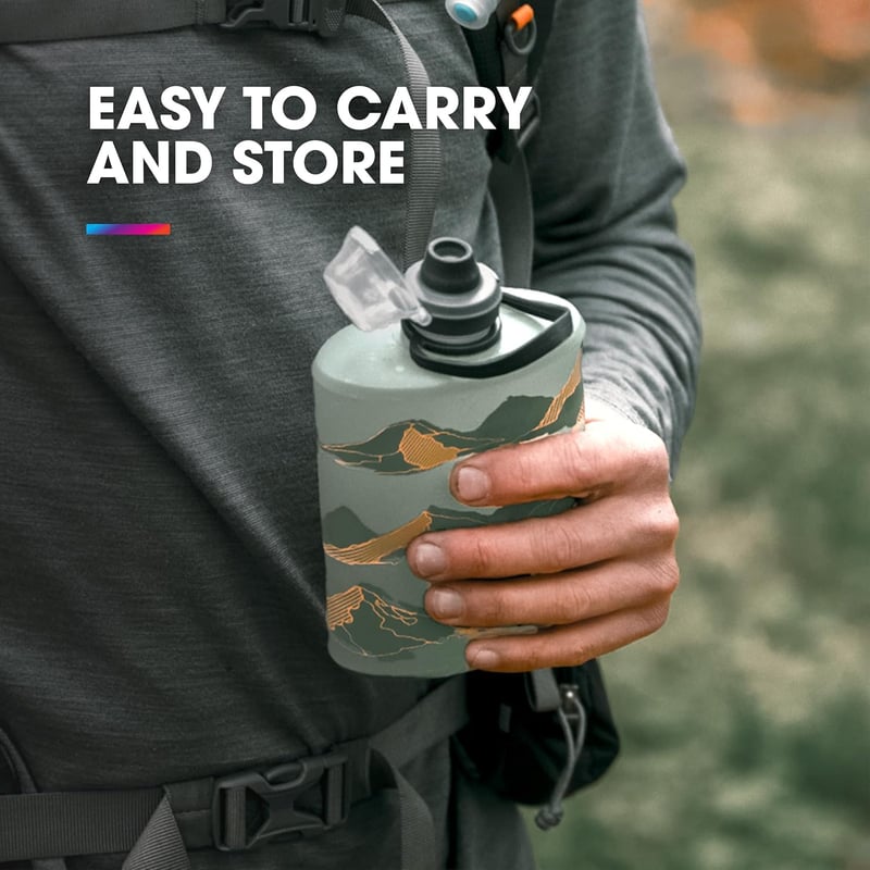 Ultraleichte 1L faltbare Wasserflasche für Reisen und Outdoor-Aktivitäten