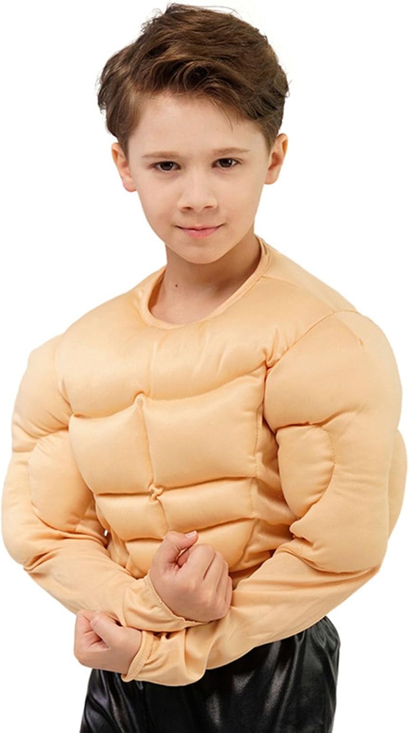 Muskelshirt-Kostüm für Jungen – Halloween Muskelbrust Set