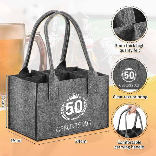 Vatertagsgeschenk: 4-teiliges Bier Set mit Filztasche und Zubehör