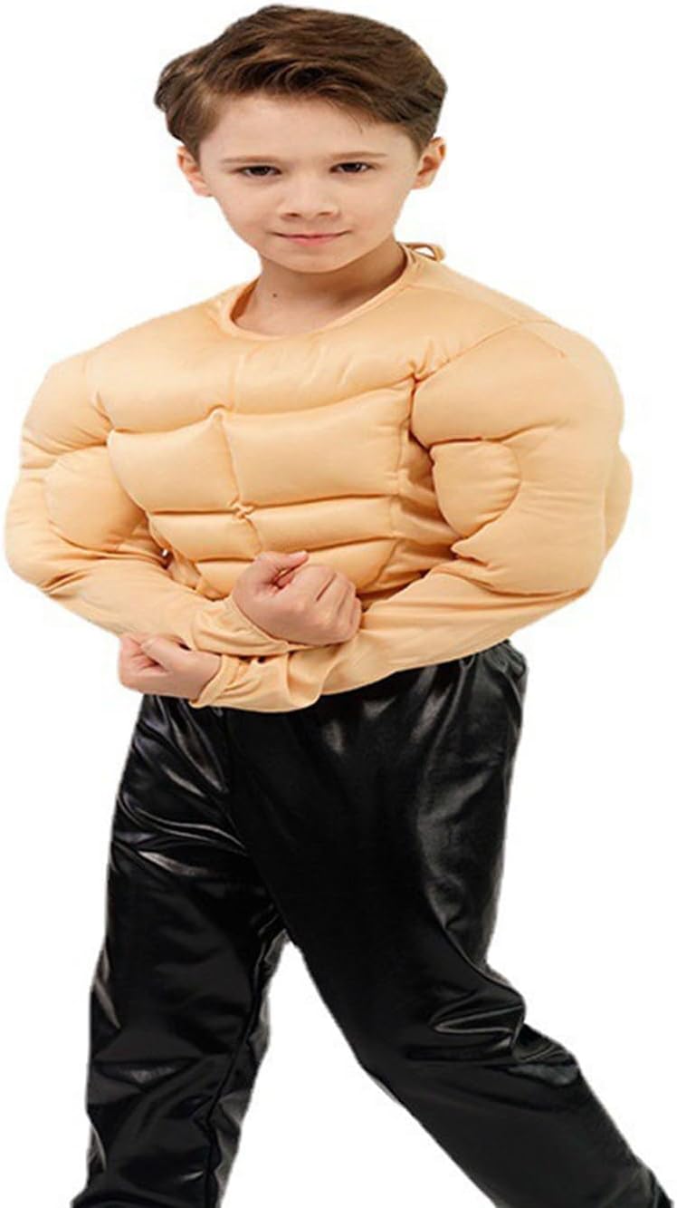 Muskelshirt-Kostüm für Jungen – Halloween Muskelbrust Set