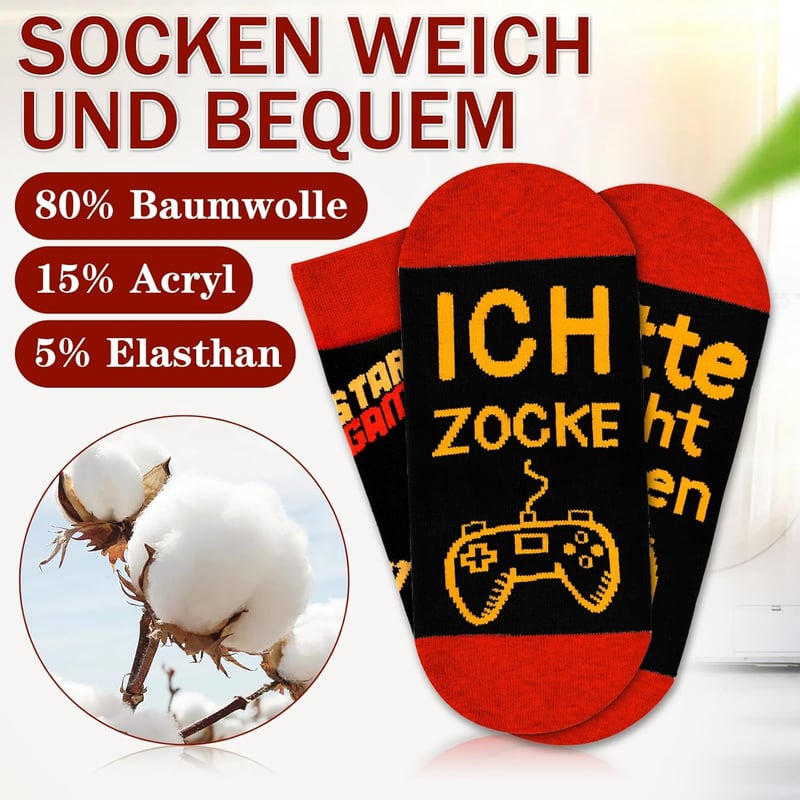 Lustige Gaming Socken mit Spruch 