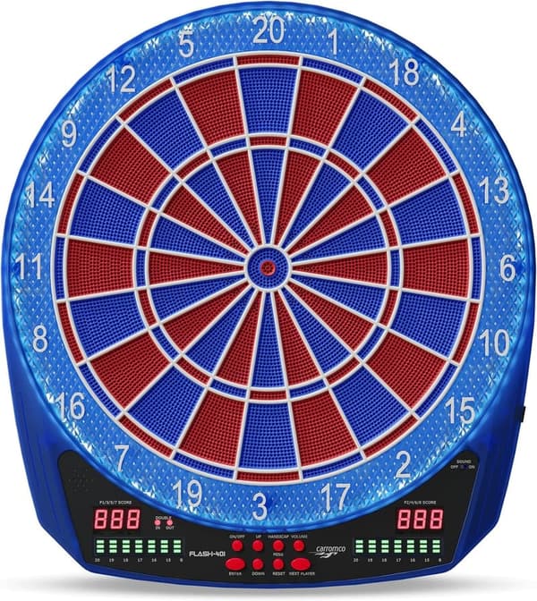 Carromco elektronische Dartscheibe FLASH-401 für 8 Spieler, 35 Spiele