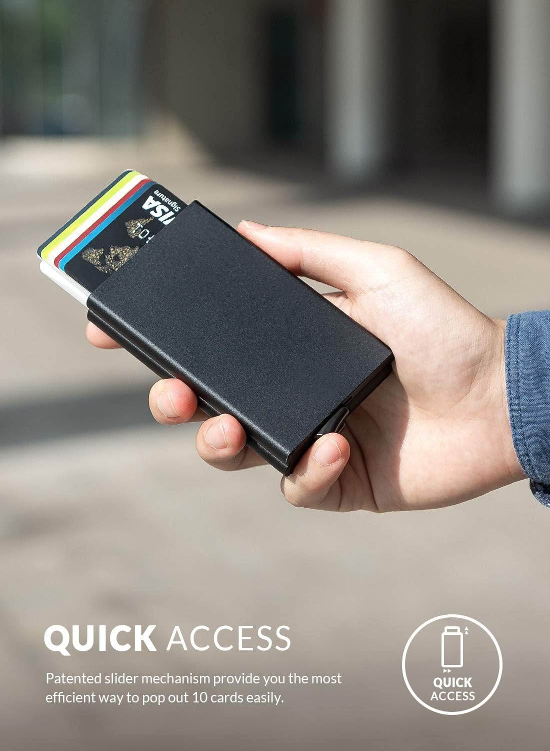 RFID-sicheres Kartenetui aus Metall für Herren – Doppeltes Etui für 10 Karten