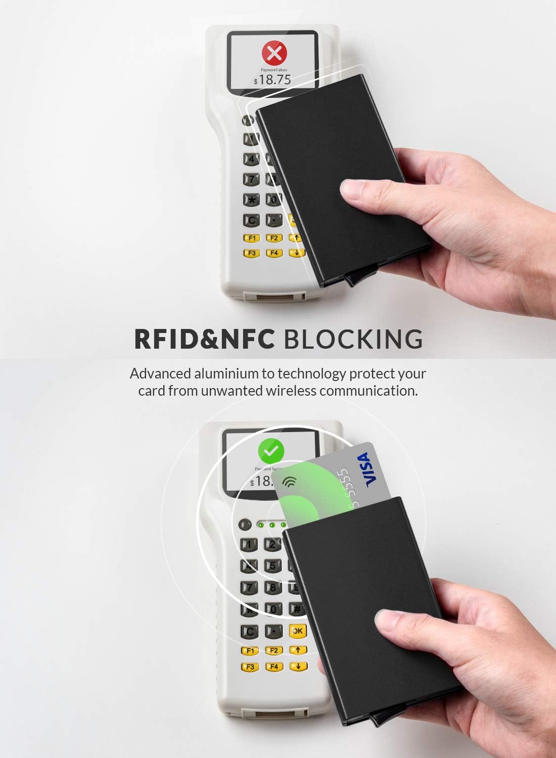 RFID-sicheres Kartenetui aus Metall für Herren – Doppeltes Etui für 10 Karten
