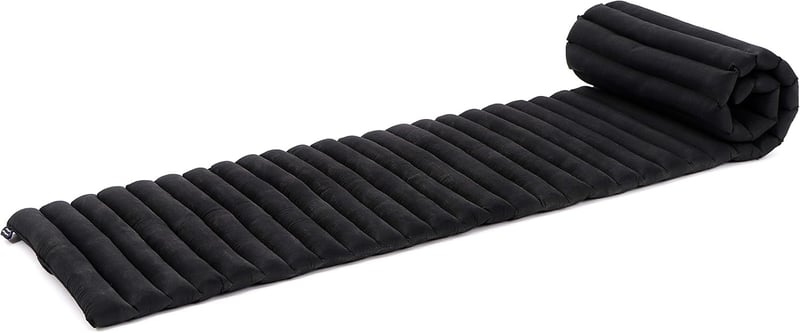Faltbare Tatami-Matratze für Gäste und Camping, Kapok, 190 x 50 cm, Schwarz