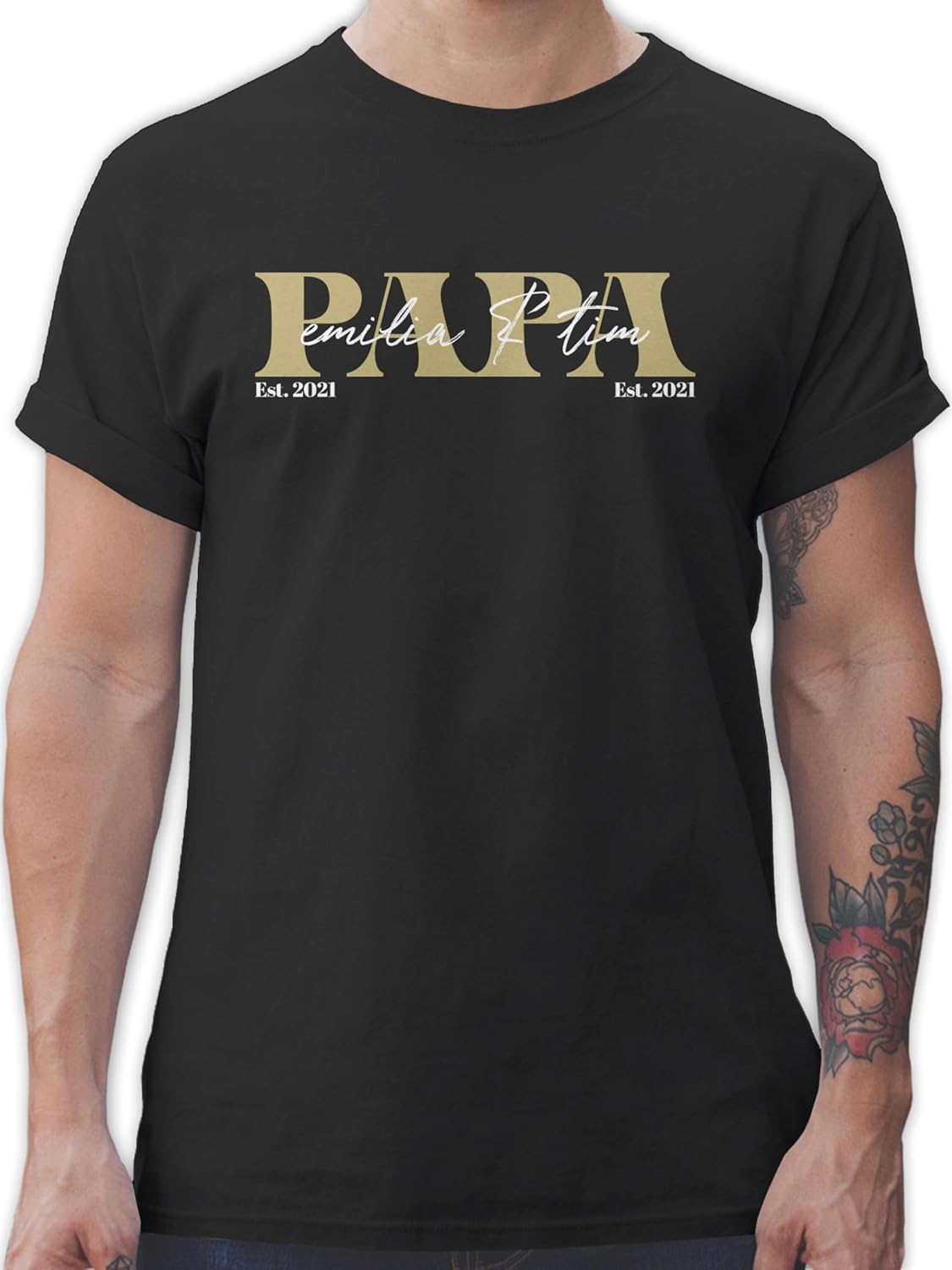Personalisiertes T-Shirt für Papa – Vatertagsgeschenk mit Kindernamen
