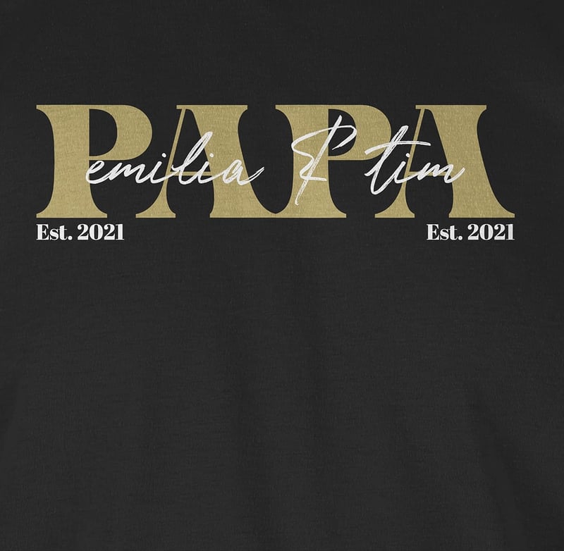 Personalisiertes T-Shirt für Papa – Vatertagsgeschenk mit Kindernamen