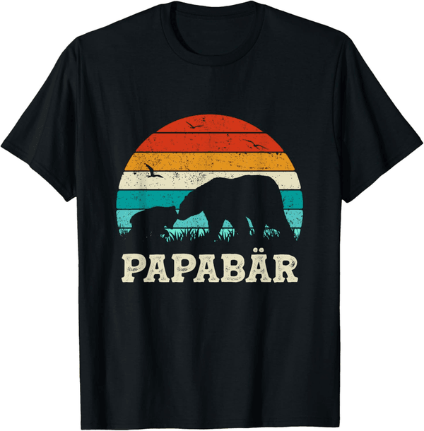Vatertag T-Shirt für Papa mit retro Bärendesign