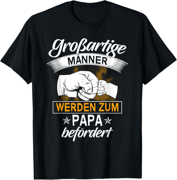 Werdender Vater T-Shirt in Schwarz mit V-Ausschnitt – Vatertagsgeschenk für Männer