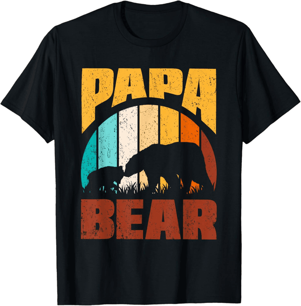 Vatertags T-Shirt für Papa mit Retro Bärendesign