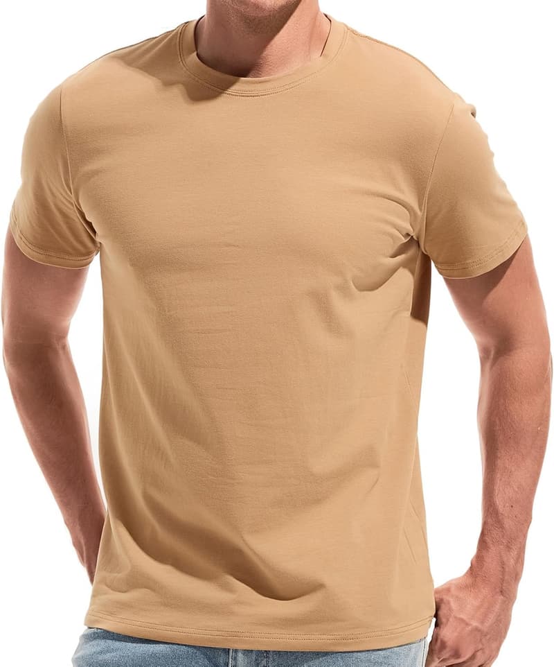 Klassisches Herren T-Shirt mit Rundhalsausschnitt und elastischem Stoff