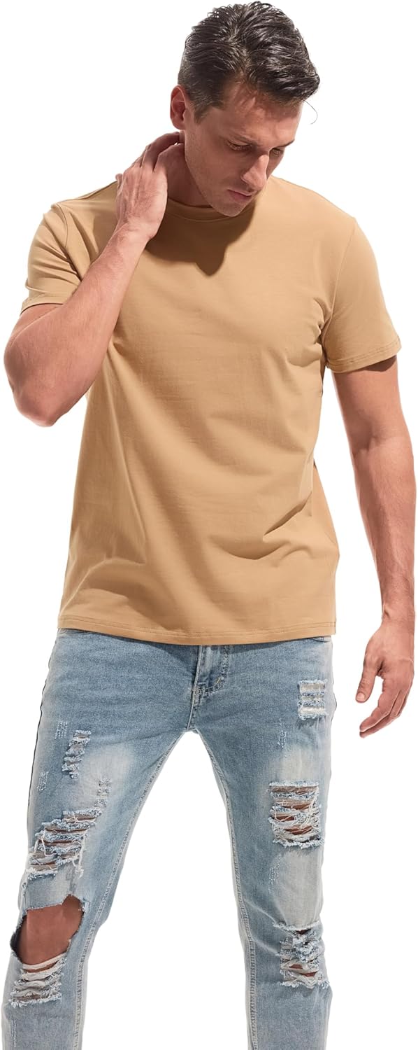 Klassisches Herren T-Shirt mit Rundhalsausschnitt und elastischem Stoff