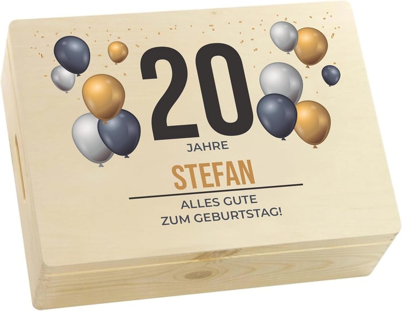Personalisierte Erinnerungsbox aus Holz – Jubiläumsgeschenk 40x30x14 cm