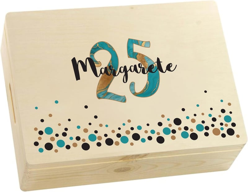 Personalisierte Holzkiste mit Name & Alter - Geschenk zum Jubiläum & Geburtstag