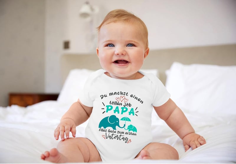 Erster Vatertag Baby Strampler Body Unisex 0-12 Monate