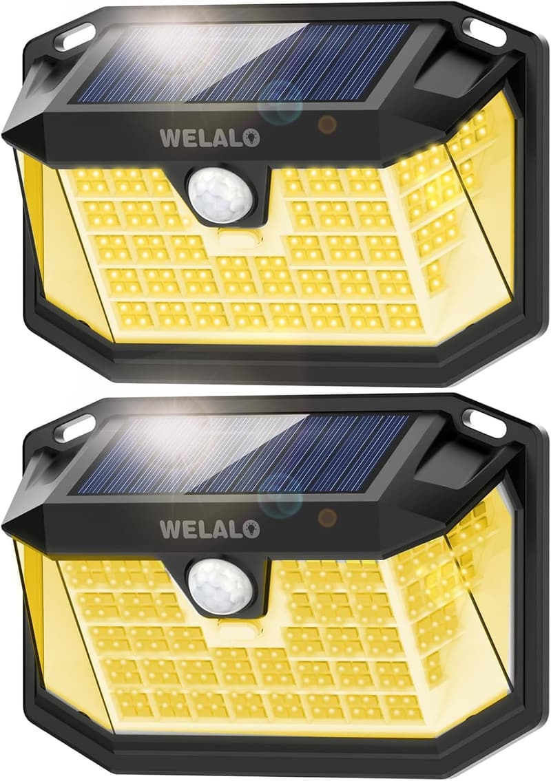 Solarlampen für außen mit Bewegungsmelder - 2er Set, 270° LED, IP65