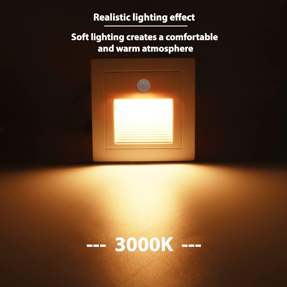 LED Treppenbeleuchtung mit Bewegungsmelder, warmweiß 3000K, 4er Set