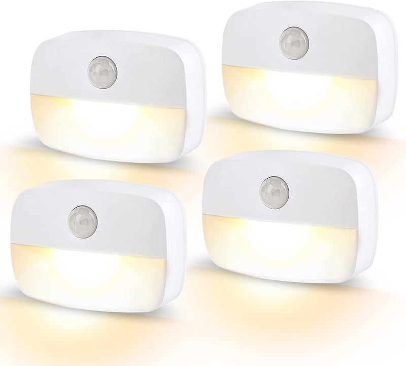 AmmToo LED Nachtlicht mit Bewegungsmelder – 4er Set für Treppen und Flure