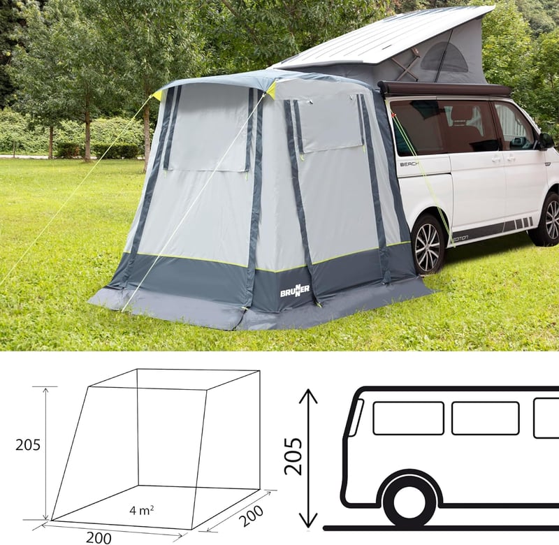 Brunner Comet Heckzelt 200x200 cm, grau/dunkelgrau