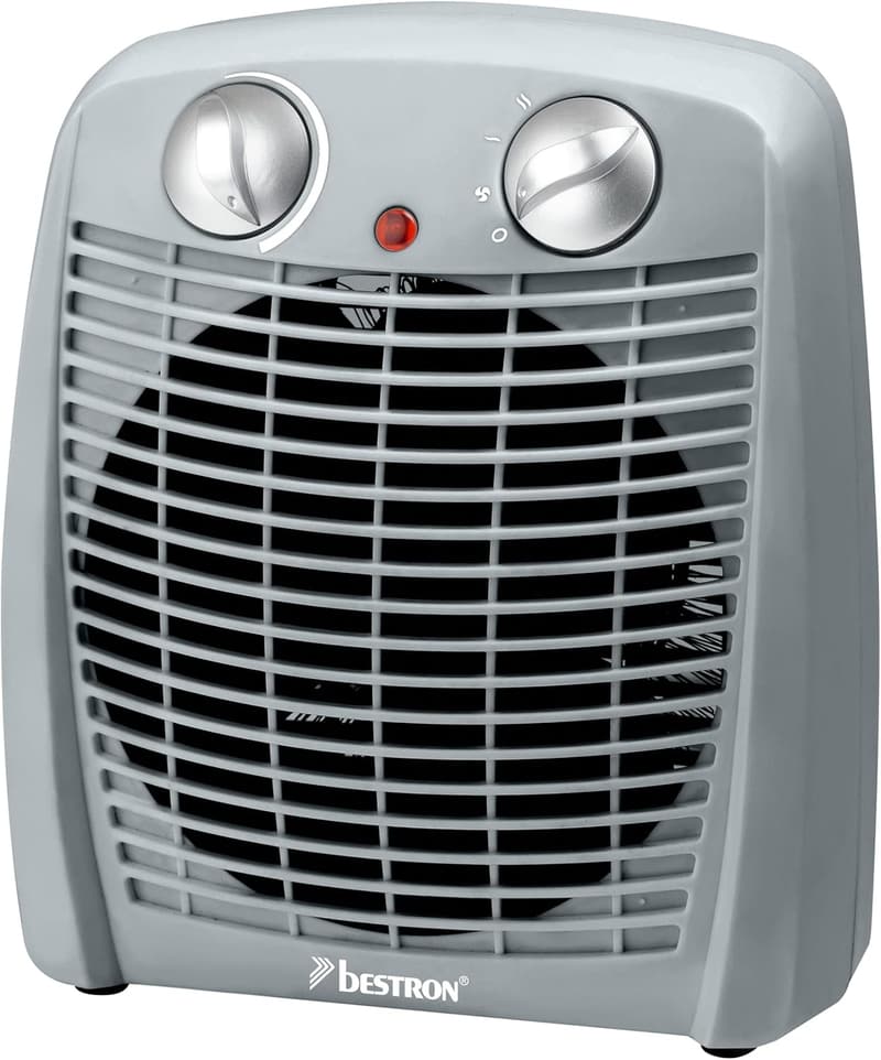 Bestron Heizlüfter 2000 Watt mit Umkippsicherung für 20m², grau