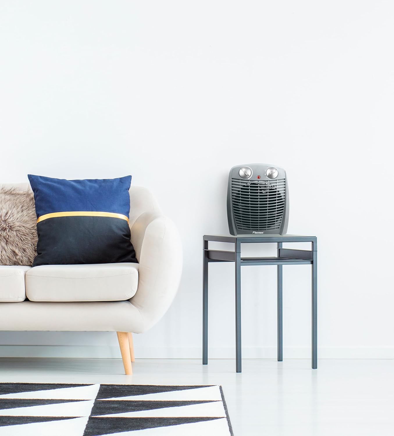 Bestron Heizlüfter 2000 Watt mit Umkippsicherung für 20m², grau